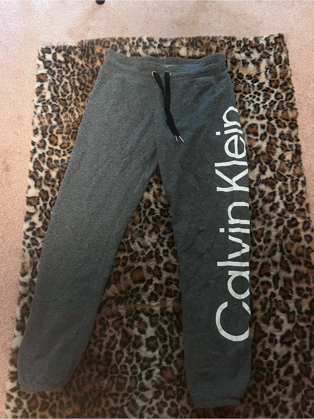 Calvin Klein Charcoal Gray Logo Jogger Sweatpants